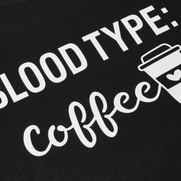 Blood type: Coffee black graphic tee - Picture 3 of 3